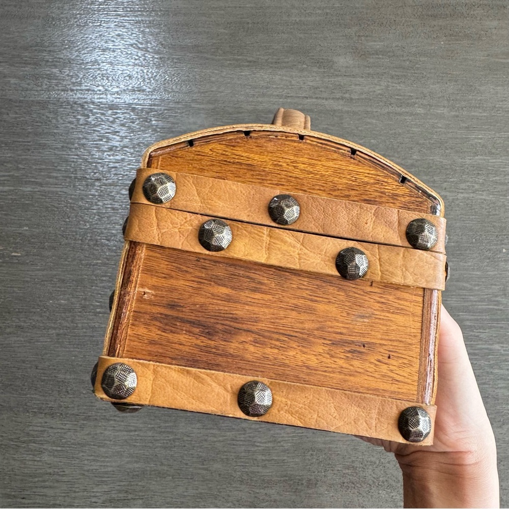 Vintage Roger Van S Wooden Chest Box Crate Purse Bag - Picture 3 of 15